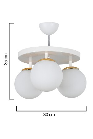 Tablett Weißer 3-teiliger weißer Kugelglas-Kronleuchter SEF125 - 5