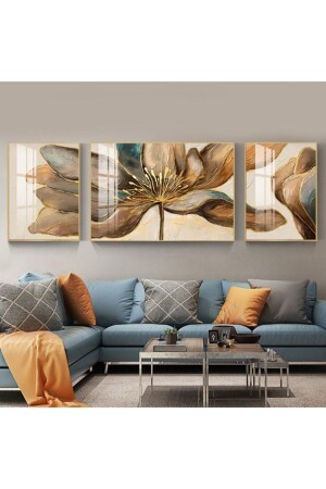 Tablo Seti - Çerçeveli Tablo 3 Parça Salon Için Tablo Modelleri - Tek Tasarım