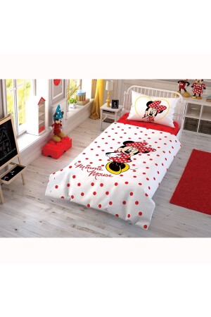 منز-ديزني ميني ماوس فحص الحيوانات القطن مرخصة غطاء القماش مجموعة - Taç