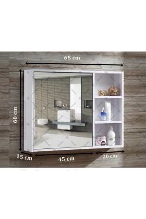 Taç Dekorasyon Banyo Dolabı Aynalı Üst Modülü Taç-Dek067162 - 4