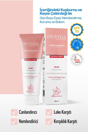 Tagespflegecreme Spf30 Sonnenschutz – Hautunreinheiten, Anti-Aging und Anti-Falten 50 ml OVD-01. 10 - 1