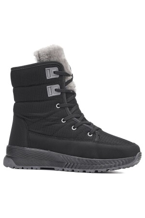 Tägliche Damen-Schneestiefel, pelzig, mit Schnürung und Reißverschluss, bequem, hohe, dicke, gezackte Sohle, Bootie 815 - 1