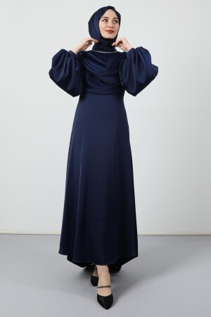 Tailed Degaje Kleid Marineblau - 1