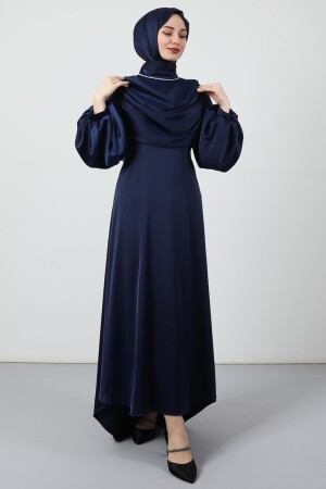 Tailed Degaje Kleid Marineblau - 2