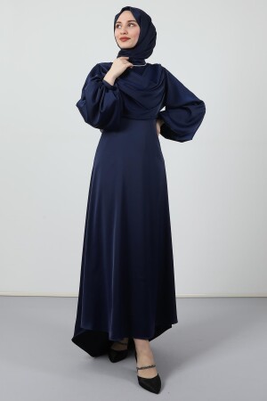 Tailed Degaje Kleid Marineblau - 3