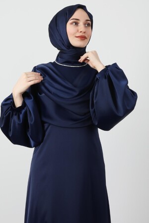 Tailed Degaje Kleid Marineblau - 5