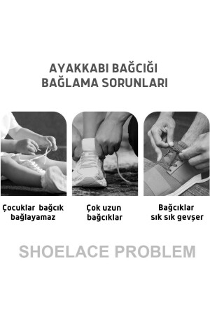 Takbırak Mıknatıslı Lastikli Ayakkabı Bağcığı- Akıllı Bağcık- Bot- Çocuk- Spor Converse Bağcık Kahve - 6