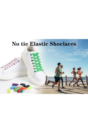Takbırak Yeni Nesil Pratik Bağcık- Shoelace- Klipsli Lastikli Bot- Çocuk- Ayakkabı Bağcığı- Beyaz - 2