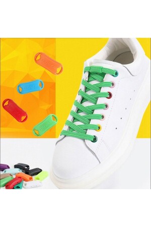 Takbırak Yeni Nesil Pratik Bağcık- Shoelace- Klipsli Lastikli Bot- Çocuk- Ayakkabı Bağcığı- Beyaz - 5