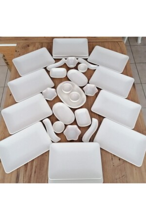 Takım Kahvaltı 29 Parça 12 Kişilik Mat Krem dmt2020202029 - Demet Çeyiz