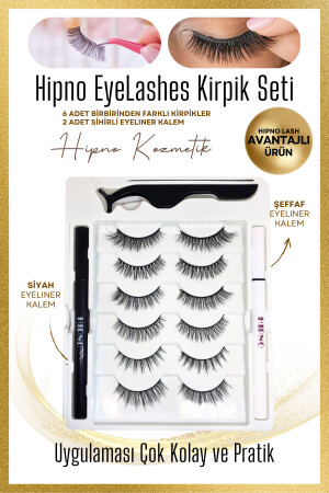 Takma Kirpik Seti 6farklı Model Eyeliner Yapıştırıcılı 3d Takma Kirpik MAGIC001 - 1