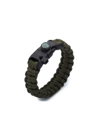 Taktisches militärisches grünes Paracord-Armband, Mehrzweck-5-in-1-Camping-Armband - 1