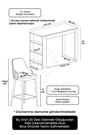 Talex-Serie, weißes Bartisch-Set, Insel-Küchentisch-Set, 4 graue Stühle, 22TALEX01BYZ04 - 5