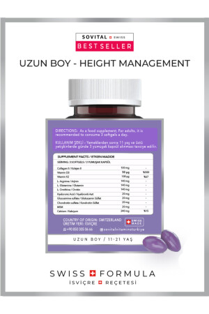 Tall Uzun Boy, Boy Uzamasına Yardımcı 11-21 Yaş, 60 Adet Softgel 3036 - 4