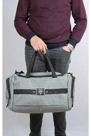 Taschen Graue große Sport- und Reisetasche mit Schultergurt aus wasserdichtem Stoff woyssporcugri - 2
