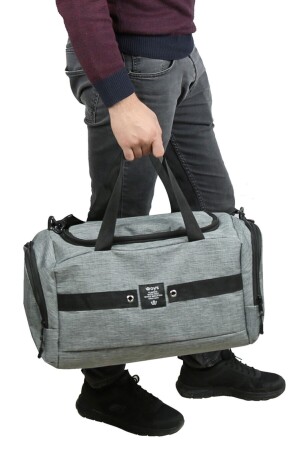 Taschen Graue große Sport- und Reisetasche mit Schultergurt aus wasserdichtem Stoff woyssporcugri - 4