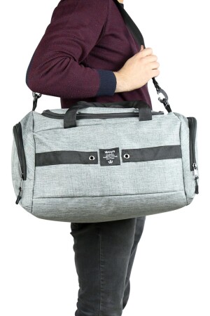Taschen Graue große Sport- und Reisetasche mit Schultergurt aus wasserdichtem Stoff woyssporcugri - 5