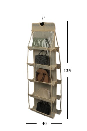 Taschen-Organizer zum Aufhängen, Schrank-Organizer mit 10 Taschen (Creme) - 1