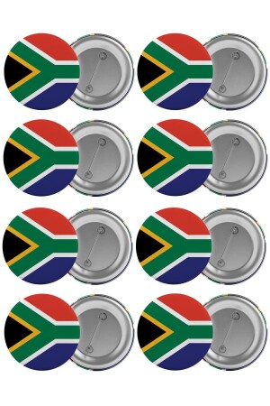 Taschenabzeichen-Set mit Flagge der Republik Südafrika, 8-teilig, größte Größe 5. 8 cm große Pin-Brosche 9789301551479 - 1