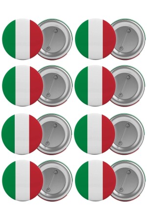 Taschenabzeichen-Set mit Italien-Flagge, 8-teilig, größte Größe 5. 8 cm große Pin-Brosche 9789301551507 - 1