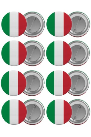 Taschenabzeichen-Set mit Italien-Flagge, 8-teilig, größte Größe 5. 8 cm große Pin-Brosche 9789301551507 - 3