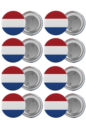 Taschenabzeichen-Set mit niederländischer Flagge, 8-teilig, größte Größe 5. 8 cm große Pin-Brosche - 1