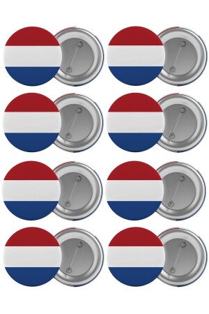 Taschenabzeichen-Set mit niederländischer Flagge, 8-teilig, größte Größe 5. 8 cm große Pin-Brosche - 2