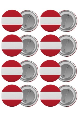 Taschenabzeichen-Set mit Österreich-Flagge, 8-teilig, größte Größe 5. 8 cm große Pin-Brosche - 1