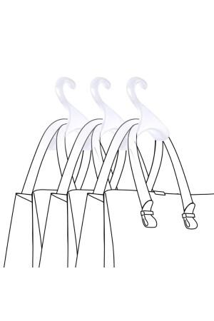 Taschenaufhänger, Schalaufhänger im Kleiderschrank, Organizer, Aufhänger, weiß, 4 Stück, WLZ004 - 3