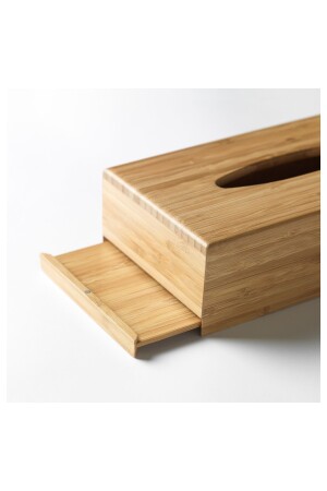 Taschentuchbox aus Bambus, 26 x 15 x 7 cm, Serviettenhalter aus Holz, Tischserviettenhalter, Qualität NUG57243 - 3