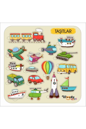 Taşıtlar Ahşap Çocuk Puzzle Yapboz - Bultak Puzzle - 1