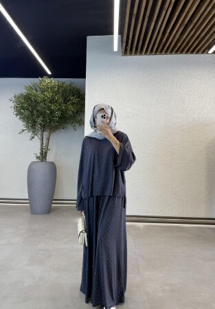 Taşlı Oyşo Rahat Takım - Antrasit - Duendeca