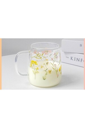 Tasse aus Borosilikatglas mit Blumen - 1