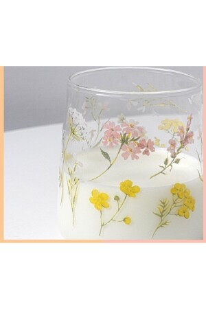 Tasse aus Borosilikatglas mit Blumen - 5