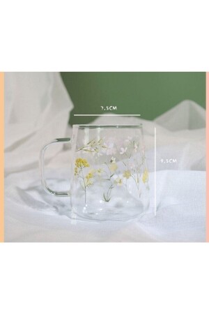 Tasse aus Borosilikatglas mit Blumen - 6