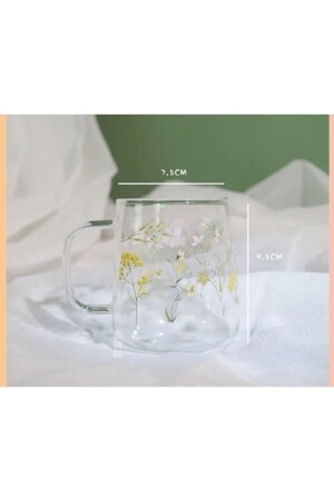 Tasse aus Borosilikatglas mit Blumen. Tasse Blume - 8