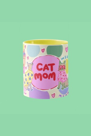 Tasse „CAT MOM“ aus der Hello Melody Tassenserie – Original gestaltete Digitaldruck-Tasse 9. 5x8cm - 1