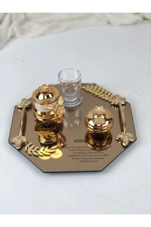 Tasse des Bräutigams, Glas des Bräutigams, Tablett des Bräutigams, Halter für türkische Köstlichkeiten, Glas PRA-5815706-4579 - Masalsı Concept