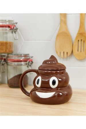 Tasse in Poo-Form mit Deckel, süßer Ausdruck, 3D-Tasse, Geschenktasse, Kaffeetasse fvbbtnyhnhy - 3