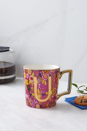 Tasse mit Blumen-U-Buchstaben, 350 ml, 153. 03. 06. 6933 - 1