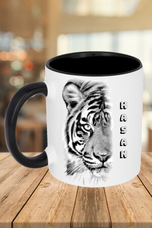 Tasse mit Namen Hasan Tiger, Geschenk, schwarze Tasse, Tasse EKUPAMKhp0362 - 1