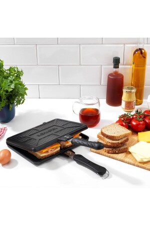 Tastemake Döküm Ocak Üstü Tost Izgara 20x26 Øcm-2 Parça - 5