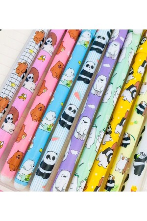 Tatlımı Tatlı Panda Tasarımlı Özel Kutusunda 10 Farklı Renk Jel Kalem Seti - 2