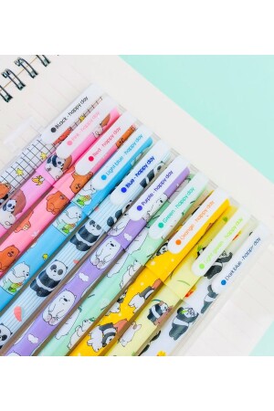 Tatlımı Tatlı Panda Tasarımlı Özel Kutusunda 10 Farklı Renk Jel Kalem Seti - 3