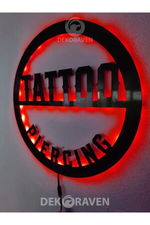 Tatto & Piercing Led Işıklı Tablo-iç Mekan Tabela tattoo - 4