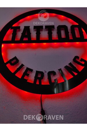 Tatto & Piercing Led Işıklı Tablo-iç Mekan Tabela tattoo - 5