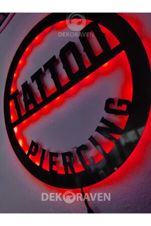 Tatto & Piercing Led Işıklı Tablo-iç Mekan Tabela tattoo - 6