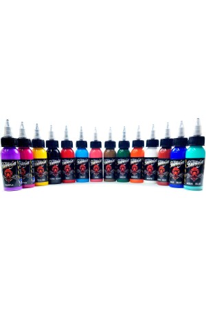 TATTOO-FARBSTOFF-SET 14 FARBEN 30 ML DUNKELHEIT - 1