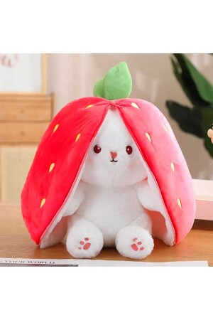 tavşan peluş çilek fermuarlı peluş oyuncak hediyelik - Toysmaker