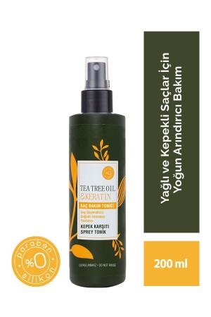 Tea Tree&keratin Yağlı Ve Kepekli Saçlara Özel Arındırıcı&hacimlendirici Saç Toniği-200ml - 1